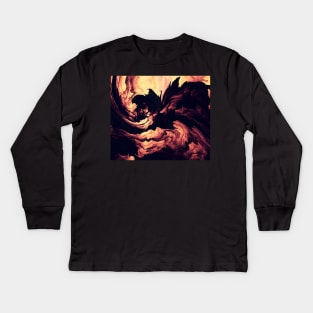 Black smoke Kids Long Sleeve T-Shirt